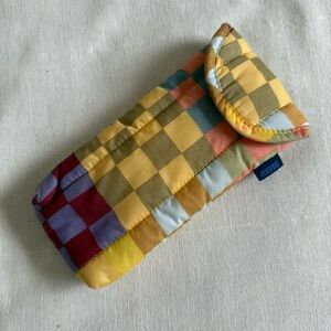 BAGGU Puffy Glasses Sleeve Medium Check Multi